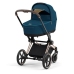 Cybex Priam 4.0 + Cloud Z2 I-size Gold rose frame Mountain Blue Bērnu Ratiņi 3in1