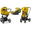 Cybex Priam 4.0 + Cloud Z2 I-size Gold rose frame Mustard Yellow Bērnu Ratiņi 3in1