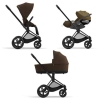 Cybex Priam 4.0 + Cloud Z2 I-size Matt black frame Khaki Brown Bērnu Ratiņi 3in1