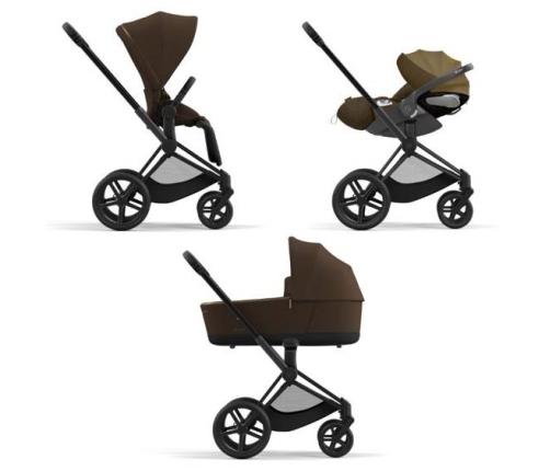 Cybex Priam 4.0 + Cloud Z2 I-size Matt black frame Khaki Brown Bērnu Ratiņi 3in1