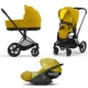 Cybex Priam 4.0 + Cloud Z2 I-size Matt black frame Mustard Yellow Bērnu Ratiņi 3in1