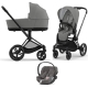 Cybex Priam 4.0 + Cloud Z2 I-size Matt black frame Soho Grey Bērnu Ratiņi 3in1