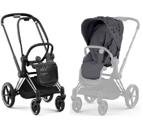 Cybex Priam 4.0 Dream Grey Simply Flowers + Chrome black frame Прогулочная Коляска