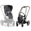 Cybex Priam 4.0 Dream Grey Simply Flowers + Chrome brown frame Pastaigu Ratiņi