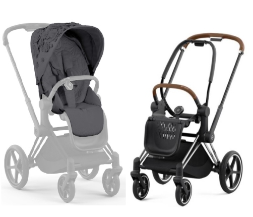 Cybex Priam 4.0 Dream Grey Simply Flowers + Chrome brown frame Прогулочная Коляска