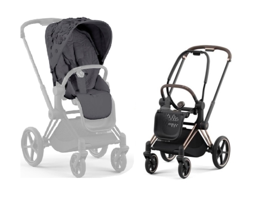 Cybex Priam 4.0 Dream Grey Simply Flowers + Gold rose frame Прогулочная Коляска