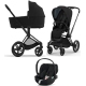 Cybex Priam 4.0 + Matt black frame + Cloud Z2 I-size Deep black Bērnu Ratiņi 3in1