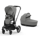 Cybex Priam 4.0 Mirage Grey Matt Black frame Bērnu Ratiņi 2in1