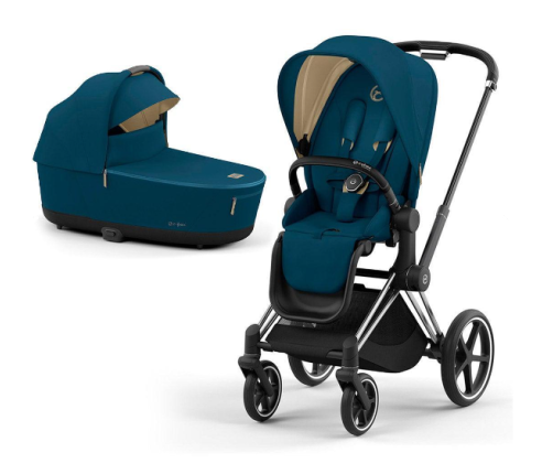 Cybex Priam 4.0 Mountain Blue Chrome black frame Bērnu Ratiņi 2in1