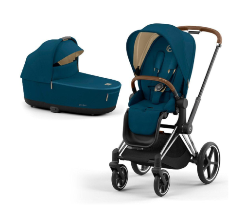 Cybex Priam 4.0 Mountain Blue Chrome brown frame Детская Коляска 2in1