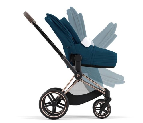 Cybex Priam 4.0 Mountain Blue + Gold rose frame Pastaigu Ratiņi