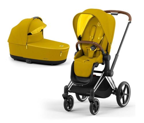 Cybex Priam 4.0 Mustard Yellow Chrome brown frame Детская Коляска 2in1