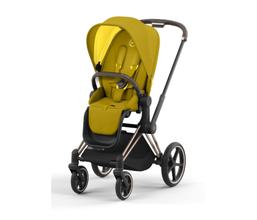 Cybex Priam 4.0 Mustard Yellow Rose Gold frame Bērnu Ratiņi 2in1