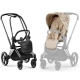 Cybex Priam 4.0 Nude Beige Simply Flowers + Chrome black frame Pastaigu Ratiņi