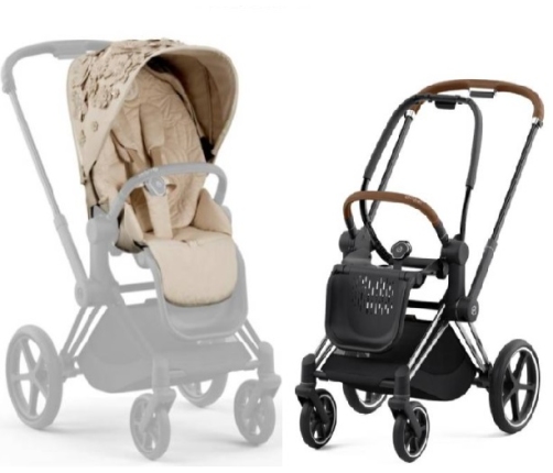 Cybex Priam 4.0 Nude Beige Simply Flowers + Chrome brown frame Прогулочная Коляска