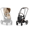 Cybex Priam 4.0 Nude Beige Simply Flowers + Gold rose frame Pastaigu Ratiņi