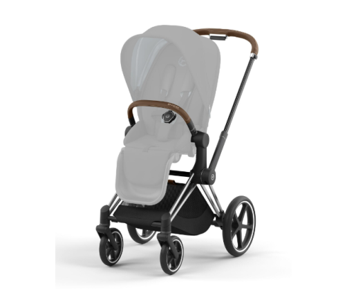 Cybex Priam 4.0 Peach Pink Chrome Brown frame Bērnu Ratiņi 2in1