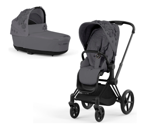 Cybex Priam 4.0 Simply Flowers Dream Grey Matt Black frame Bērnu Ratiņi 2in1