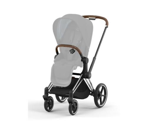 Cybex Priam 4.0 Soho Grey Chrome brown frame Bērnu Ratiņi 2in1