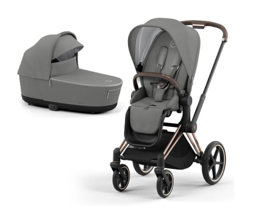 Cybex Priam 4.0 Soho Grey Rose Gold frame Bērnu Ratiņi 2in1