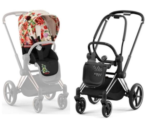 Cybex Priam 4.0 Spring Blossom Light + Chrome black frame Прогулочная Коляска