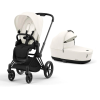 Cybex Priam 4.0 Off White Matt Black frame Bērnu Ratiņi 2in1