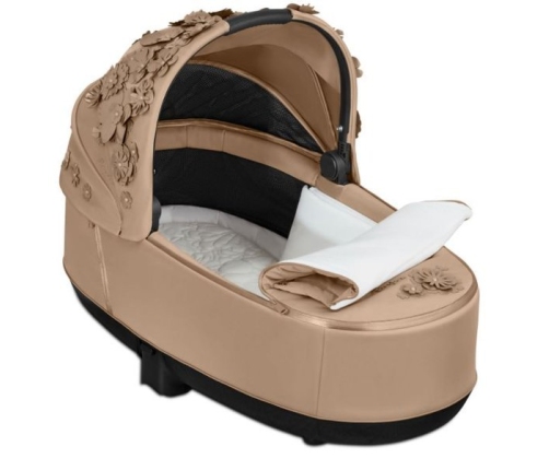 Cybex Priam Nude Beige Simply Flowers + Matt black frame Коляска с Люлькой