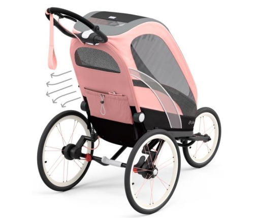 Cybex Zeno Silver Pink Pastaigu bloks