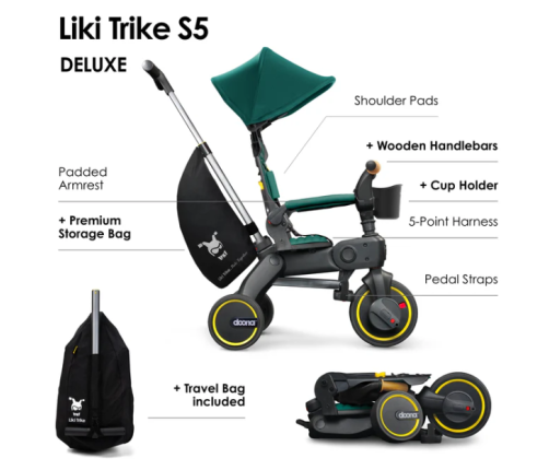 DOONA Liki Trike S5 Racing Green Детский трехколесный велосипед