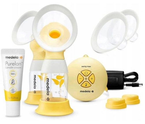 Двойной электрический молокоотсос Medela Swing Maxi Flex + крем для сосков Purelan Lanolin