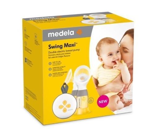 Двойной электрический молокоотсос Medela Swing Maxi RD + крем для сосков Purelan Lanolin