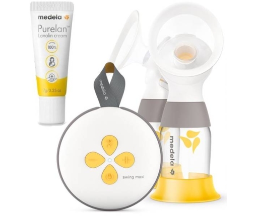 Двойной электрический молокоотсос Medela Swing Maxi RD + крем для сосков Purelan Lanolin