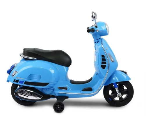 Детский скутер с аккумулятором Vespa 801 Blue