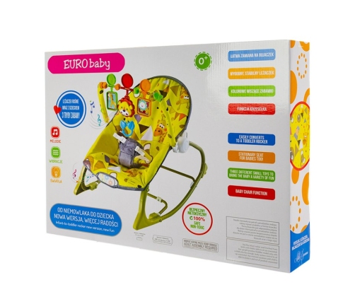 EUROBABY LITTLE DREAMER Giraffe yellow Šūpuļkrēsls