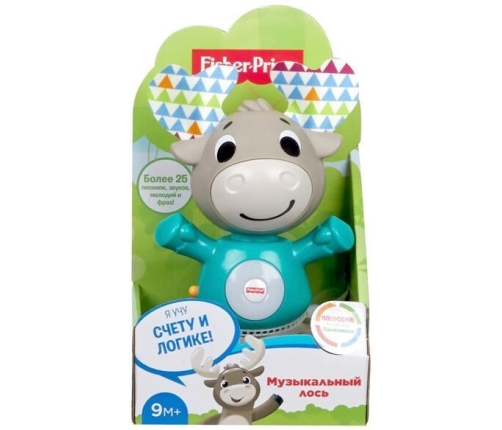 Fisher Price Bobble head Moose GJB21 Interaktīva rotaļlieta Alnis (krievu val.)