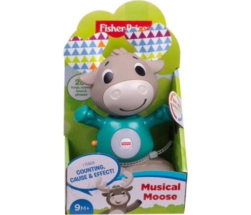 Fisher Price Bobble head Moose GXR03 Interaktīva rotaļlieta Alnis (latv. val.)