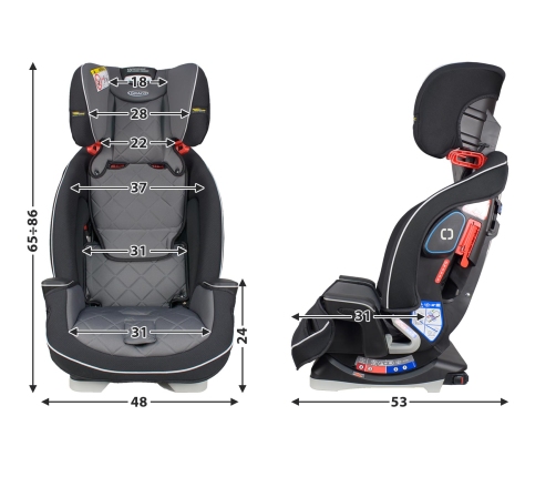 Graco Slimfit LX Black Bērnu Autokrēsls 0-36 kg