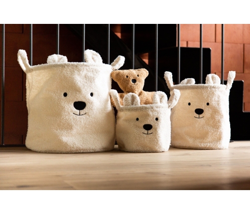 Корзина для хранения 3 шт. Childhome Teddy Off white