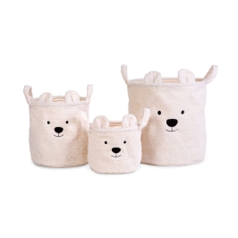 Корзина для хранения 3 шт. Childhome Teddy Off white