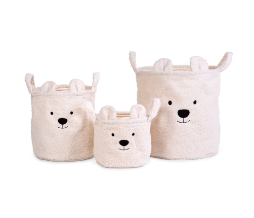 Корзина для хранения 3 шт. Childhome Teddy Off white