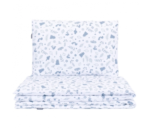 Детское постельное белье из 2 частей MamoTato White/blue 100x135