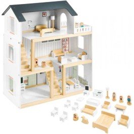 HyperMotion Деревянный кукольный дом с аксессуарами