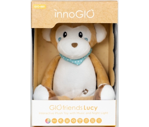 INNOGIO GIOfriends Lucy 2in1 Ночник Игрушка для сна с розовым шумом