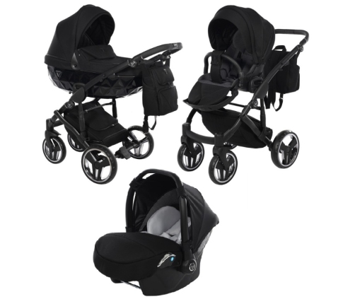 Junama Basic 01 Black Bērnu Ratiņi 3in1