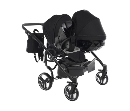 Junama Basic Duo 01 Black Коляска для двойняшек 2in1