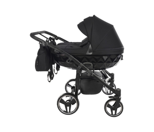 Junama Basic Duo 01 Black Dvīņu Ratiņi 2in1