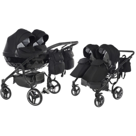 Junama Basic Duo 01 Black Коляска для двойняшек 2in1