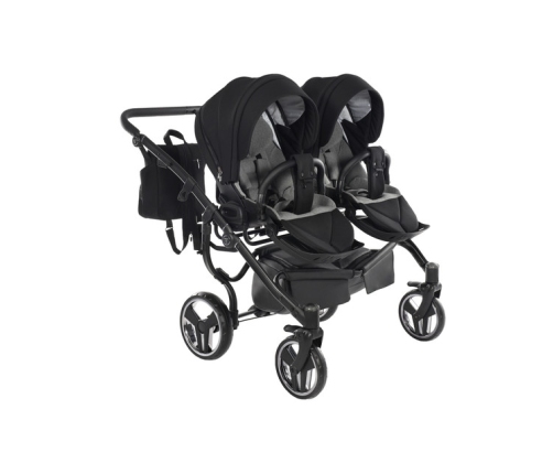 Junama Basic Duo 01 Black Dvīņu Ratiņi 3in1