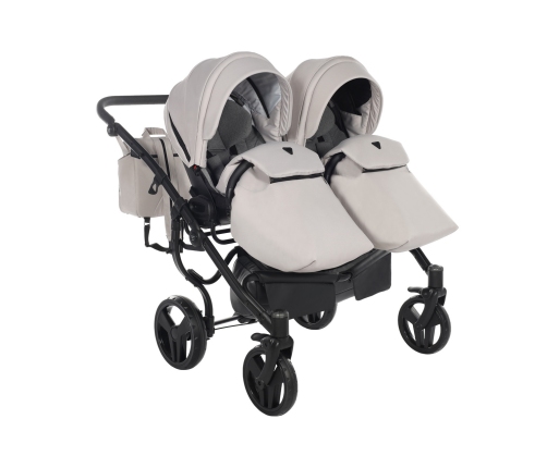 Junama Basic Duo 05 Clay Grey Dvīņu Ratiņi 2in1