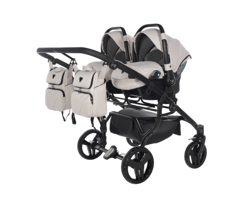 Junama Basic Duo 05 Clay Grey Dvīņu Ratiņi 3in1